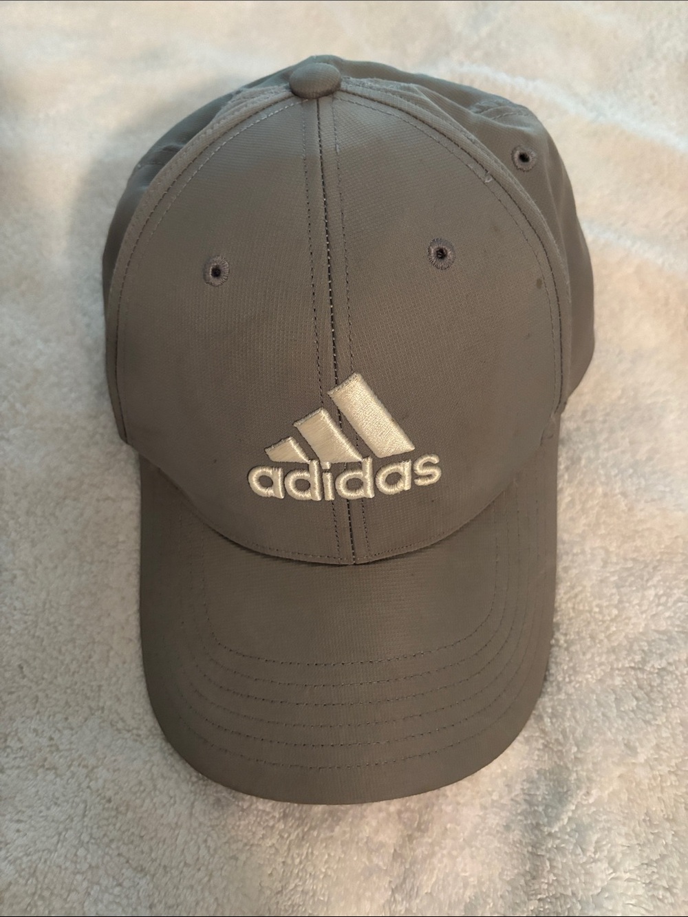 adidas Gray Structured Baseball Cap with White Logo